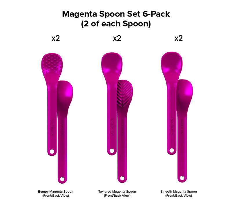 Magenta Spoon Set 6 pack (2 of each spoon)- Talktools