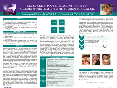 ASHA 2018: Poster on Post-Frenectomy Care & Feeding Challenges by Lori Overland & Robyn Merkel-Walsh