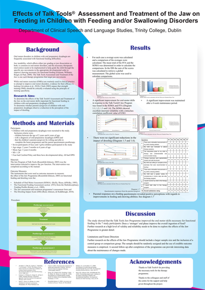 Effects of TalkTools Assessment and Treatment of the Jaw on Feeding in Children with Feeding and/or Swallowing Disorders
