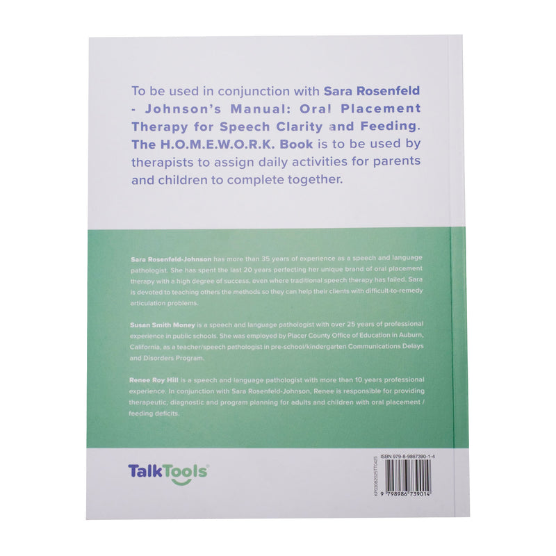 OPT (Oral Placement Therapy) Homework Book