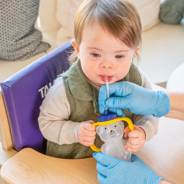 TalkTools® Honey Bear with straw assembly detail