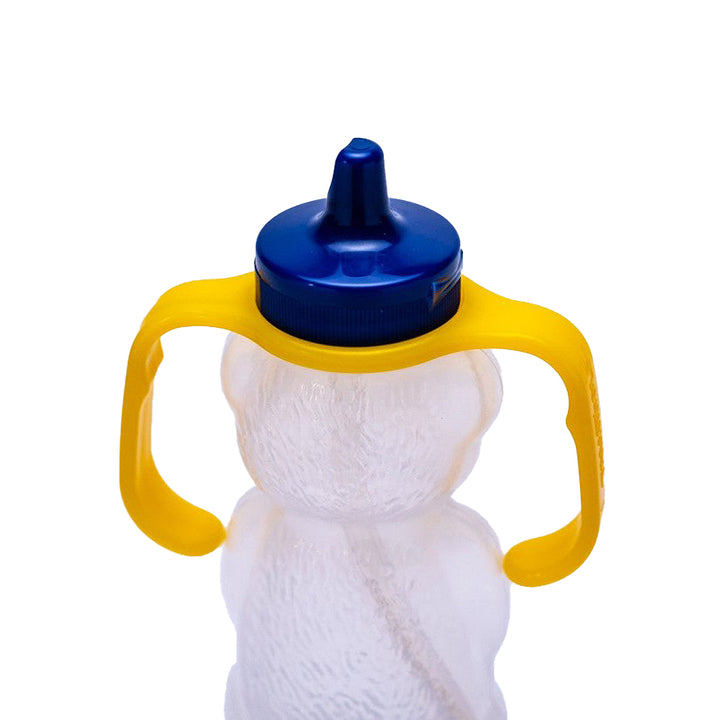 TalkTools® Honey Bear in use during straw drinking therapy