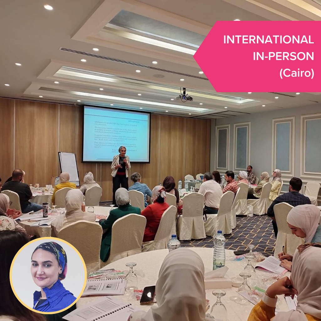 Cairo Level 3 OPT™ Specialist Training event with a speaker presenting to an audience in a conference room.