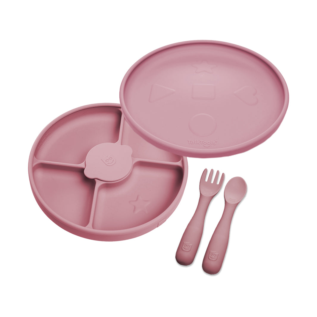 TalkTools Bitsy Bundle divided plate with spoon and spork