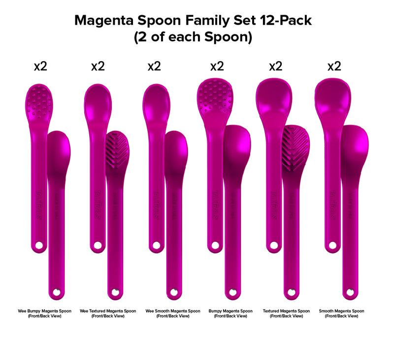 Magenta spoon Family Set 12 packs (2 of each spoon) - Talktools