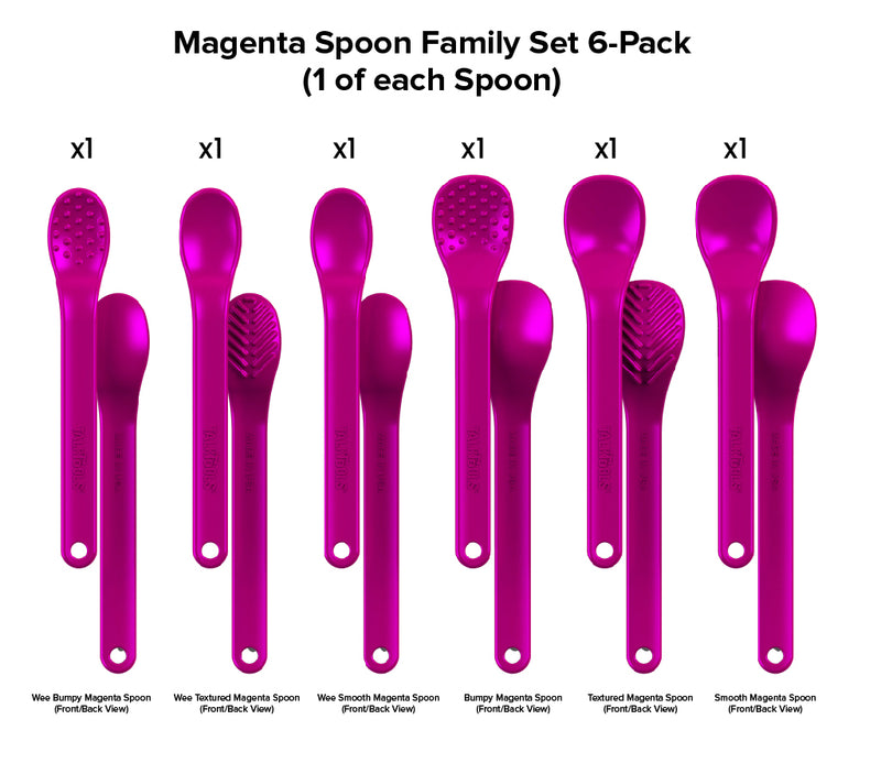 Magenta Spoon Family Set 6 pack (2 of each spoon)- Talktools