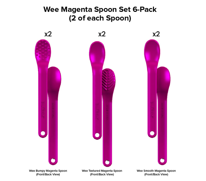 Wee Magenta Spoon Set 6 pack (2 of each spoon)- Talktools